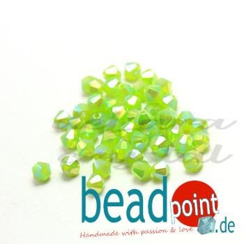 Delara MC Bead Bicone Green Opal AB2X 4mm 720 Stück