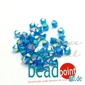 Delara MC Bead Bicone Dark Aquamarine AB2X 4mm 720 Stück
