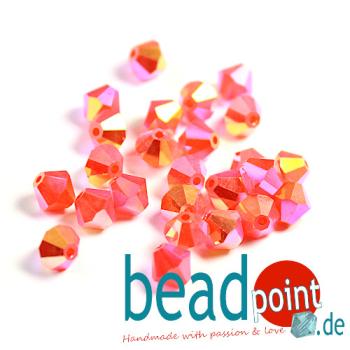 Delara MC Bead Bicone orange opal AB2X 6mm 288 Stück